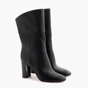 J.Crew Leather Midcalf High-Heel Boots